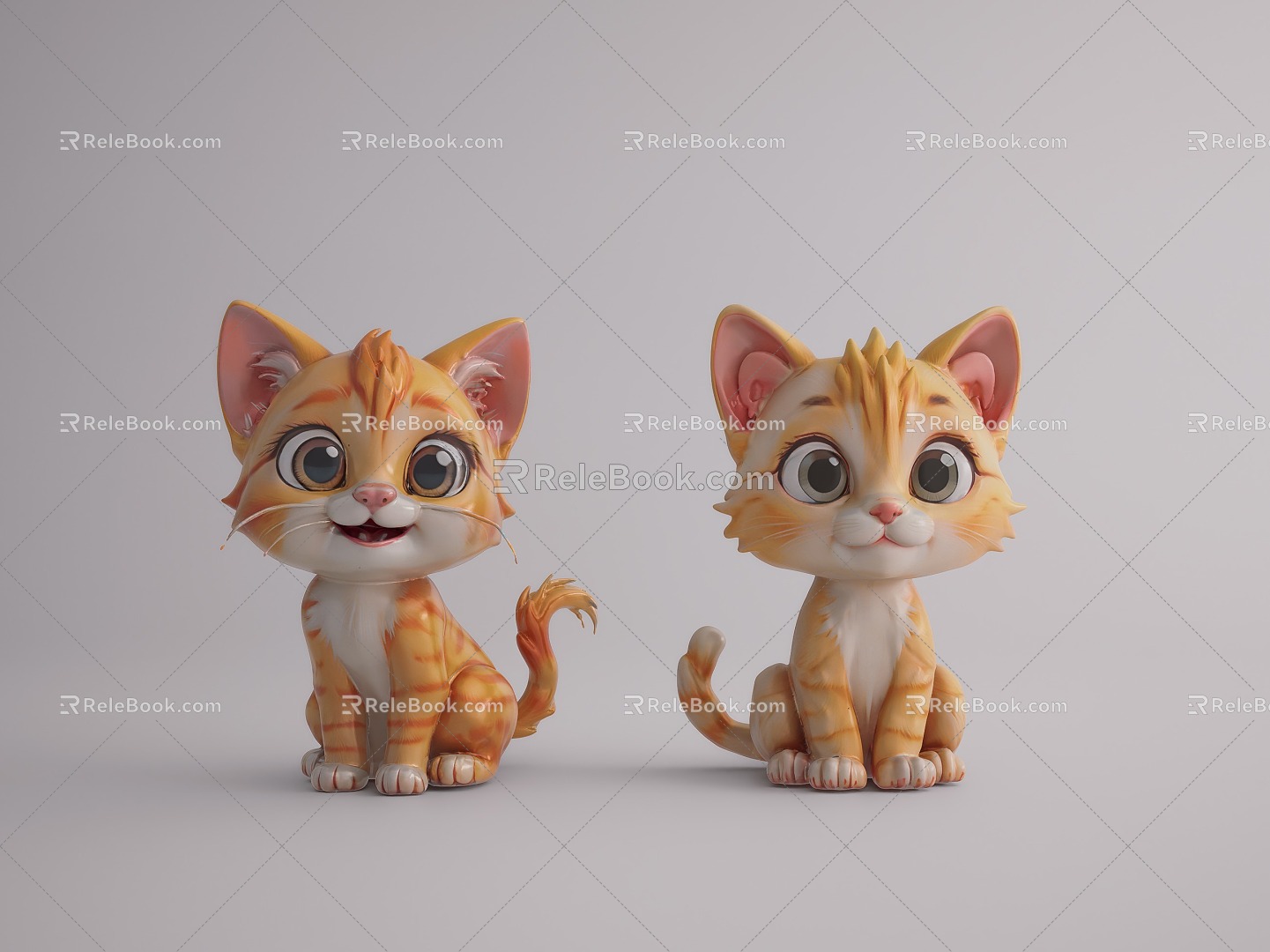 Poultry Animal Modern Kitten Toy Kitten Cartoon Kitten Modern Animal Plush Toy 3d model