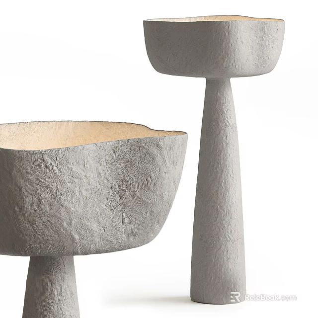 Modern Textured Gray Floor Lamp With Rough Surface Interior Design 3d model