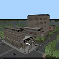 Modern Hospital Building Architectural Design With Multi Story Structure Surrounding Greenery And Roadways