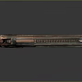 Vintage Pistol With Bronze Metallic Finish Engraved Details And Diamond Patterned Grip