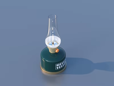 Vintage Outdoor Light with Clear Glass Shade and Green Base for Garden Use 3d model