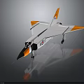 Aerospace Model Aircraft With White And Orange Flight Design Features