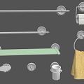 Stainless Steel Bathroom Cabinet Rack With Towel Bars Toilet Paper Holder And Accessories