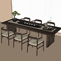 Chinese Tea Table and Chair Tea Chair Tea Set Ornaments Tea Table 3d model