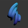 Blue Spiral Shaped Decorative Furniture Piece With Smooth Glossy Surface And Dark Background Reflection