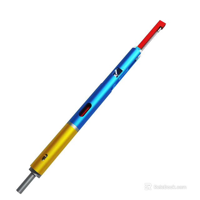 Multi Colored Tool Rod With Red Blue And Yellow Sections For Various Uses 3d model 