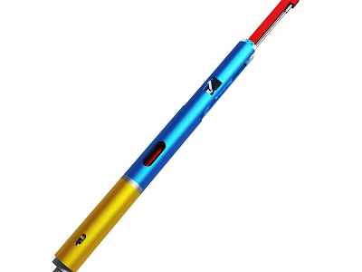 Multi Colored Tool Rod With Red Blue And Yellow Sections For Various Uses 3d model