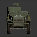 Military Green Functional Vehicle With Tracks Wheels Machine Gun And Star Insignia