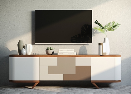 Nordic TV Cabinet Ornaments Combination 3d model