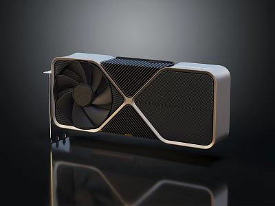 Modern Graphics Card With Cooling Fan And Sleek Metal Casing Design 3d model