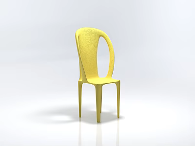 Modern Yellow Single Chair With Curved Backrest Sleek Design And Slim Legs 3d model