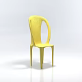 Modern Yellow Single Chair With Curved Backrest Sleek Design And Slim Legs