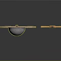 Historical Weapons Including Decorative Sword And Round Shield With Intricate Patterns