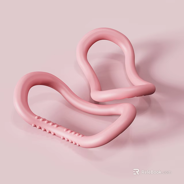 Two Pink Connected Yoga Rings With Textured Surface For Fitness Exercise 3d model 