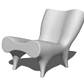 Modern White Leisure Chair With Unique Curved Backrest And Sleek Smooth Surface