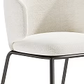 Modern Comfortable Boucle Upholstered Dining Chair With Sleek Black Metal Legs For Elegant Home Interior