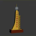 Gold Trophy For China Steel Structure Gold Award With Sphere Top And Base