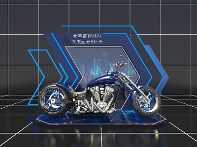 Modern Motorcycle Booth 3d model