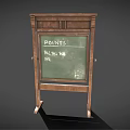Vintage Wooden Frame Green Bulletin Board with Photos Notes and Stand