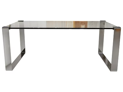 Modern Coffee Table with Glass Top and Sturdy Metal Frame Design 3d model