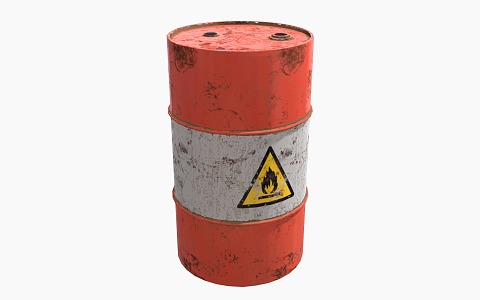 Industrial LOFT Oil Barrel Iron Barrel Old Oil Barrel 3d model