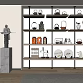 New Ornaments Combination Bookshelf Bookcase Teapot 3d model