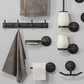 toiletries towel rack towel soap rack bathroom hardware 3d model