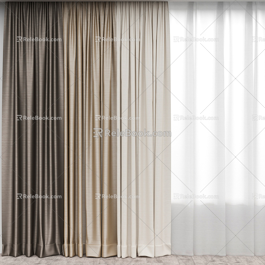 Modern Curtains 3d model