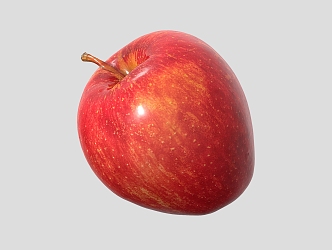 red apple cartoon apple 3d model