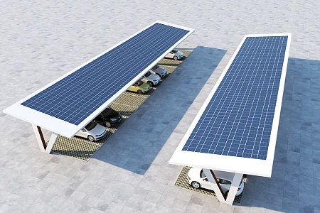 Photovoltaic panel parking shed charging shed solar panel parking shed 3d model