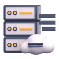 Modern cartoon cloud database Icon 3d model