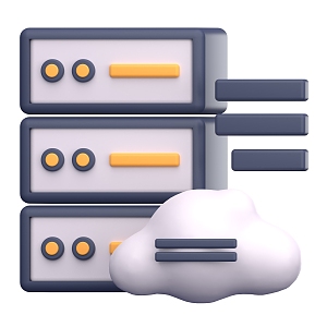 Modern cartoon cloud database Icon 3d model