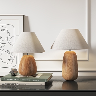 Modern Table Lamp Solid Wood Table Lamp 3d model