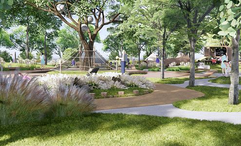 Modern Children's Play Area Children's Park Landscape Children's Entertainment Area Outdoor Outward Bound Ecological Park 3d model