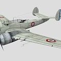 Vintage Fighter Aircraft with Propeller and Round Badges on Wings Gray Body and Classic Design