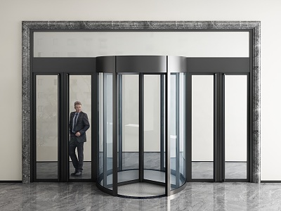 Modern hotel revolving door glass revolving door glass door hotel door shopping mall door club door 3d model