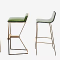 Modern Bar Stools With Various Styles Colorful Seats And Sleek Metal Frames 3d model