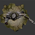 Fantasy Warrior Character Design with Horned Helmet Ornate Armor and Giant Axe on Stone Base