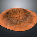 Scenic Red Brown Crater Like Landscape With Textured Circular Surface 3d model