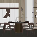 Modern Dining Table and Chair Combination Dining Table and Chair 3d model