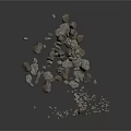 Gray Crushed Stone Construction Aggregates Scattered for Building And Road Base Materials 3d model