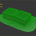 Two Square Textured Stone Storage Boxes On White Paper Surface