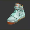 White And Orange High Top Sneakers With Red Upper Logo For Daily Casual Use