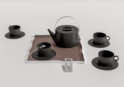 Modern Tea Set 3d model