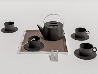 Modern Tea Set 3d model