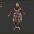 Futuristic Mechanical Character Design With Blue White Armor And Tech Elements