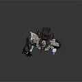 White Blue Red Gundam Model With Mechanical Details And Weapon In Hand