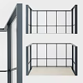 Modern Black Frame Floor To Ceiling Windows With Grid Design And Wooden Balcony