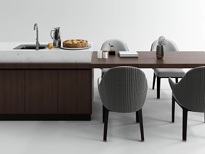 Modern Dining Table and Chair Combination Nakajima Water Bar 3d model