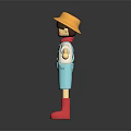 Cartoon Game Movie Character With Yellow Hat Red Scarf White Shirt Blue Overalls Red Boots